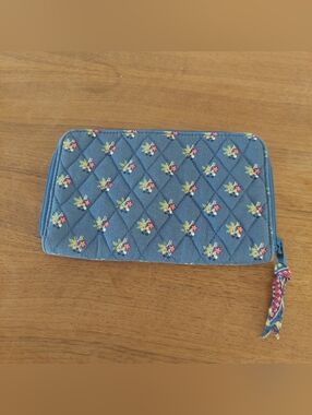 Vera Bradley zip-around wallet in the retired "Emily" pattern from 2004. 